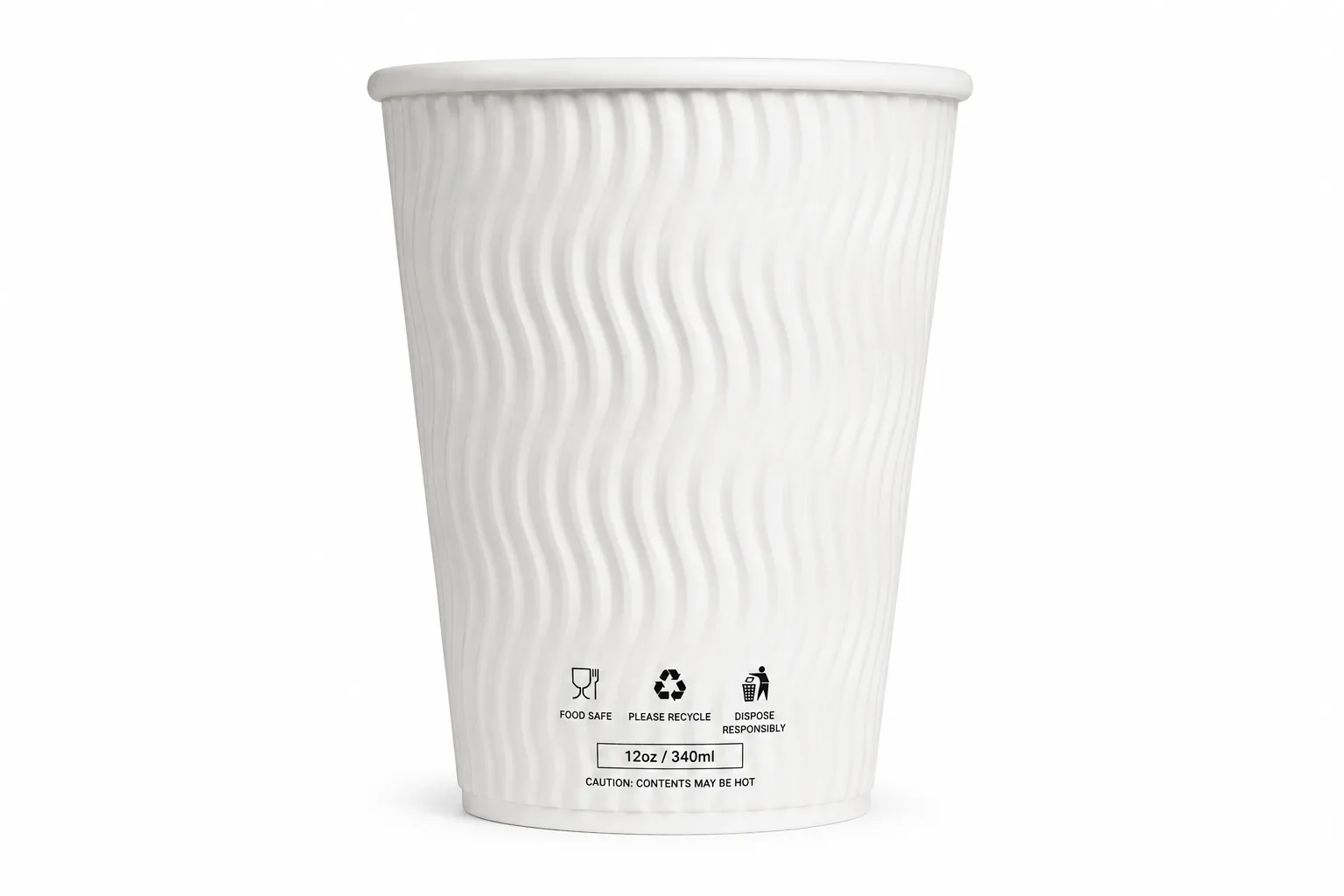 20x25 10oz Triple Wall White Ripple Cups