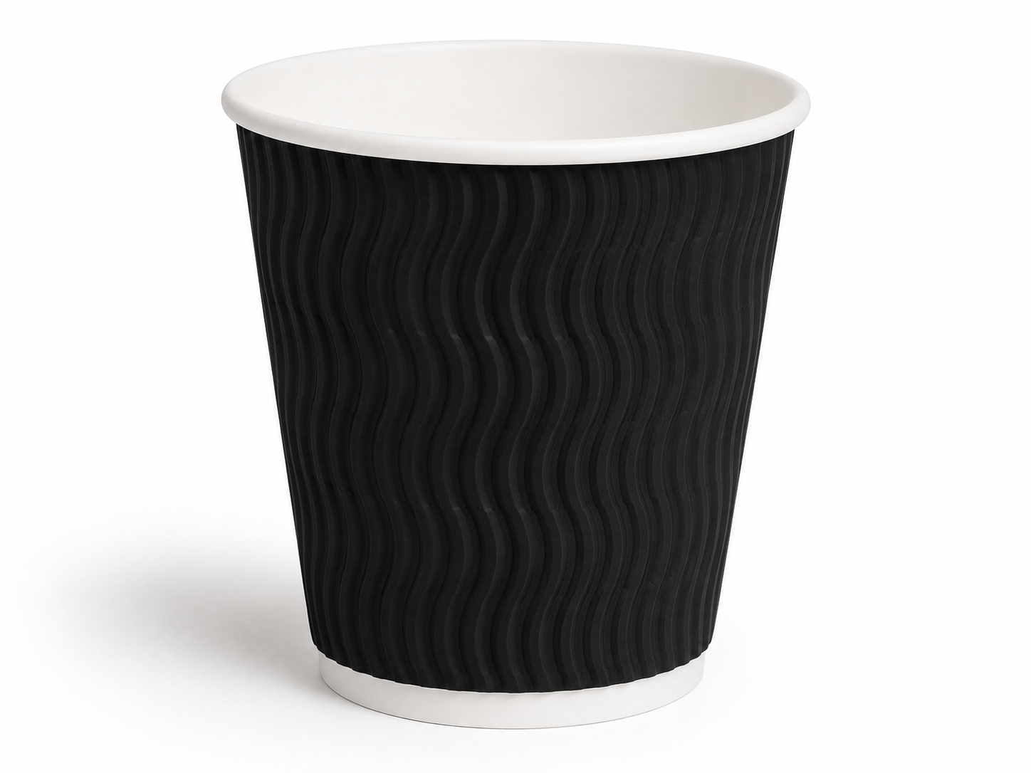 10x50+50 8oz Black Ripple Cups Lids COMBO