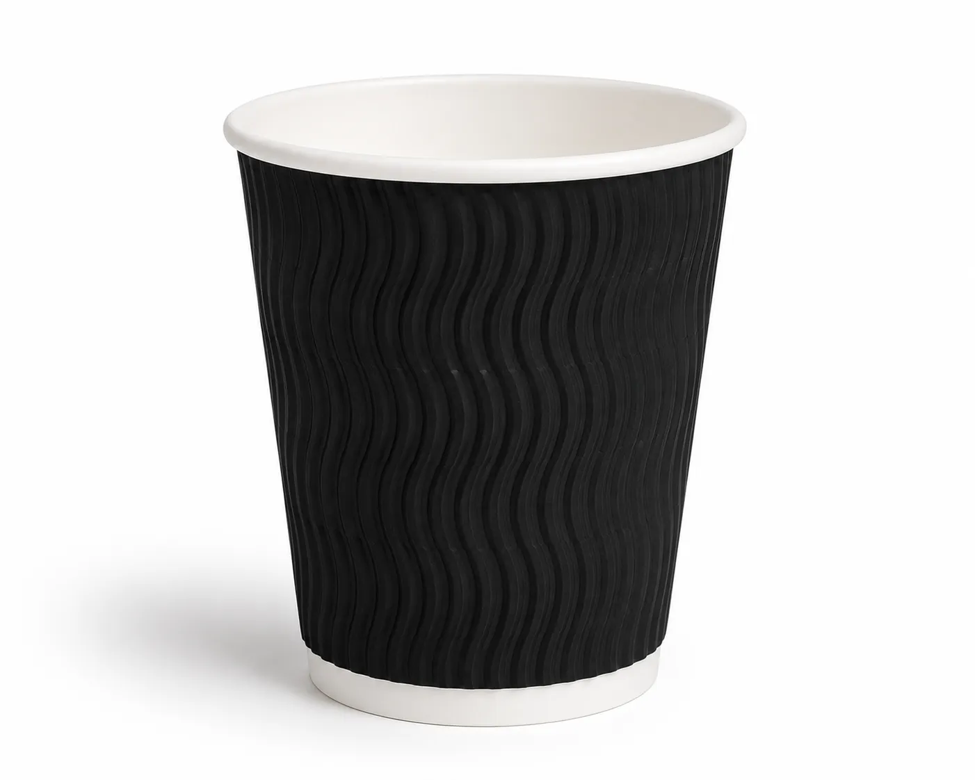 8x50+50 12oz Black Ripple Cups Lids COMBO