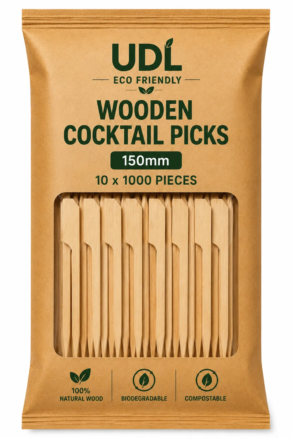 10x100 6"/150mm Bamboo Gun Shape Skewer