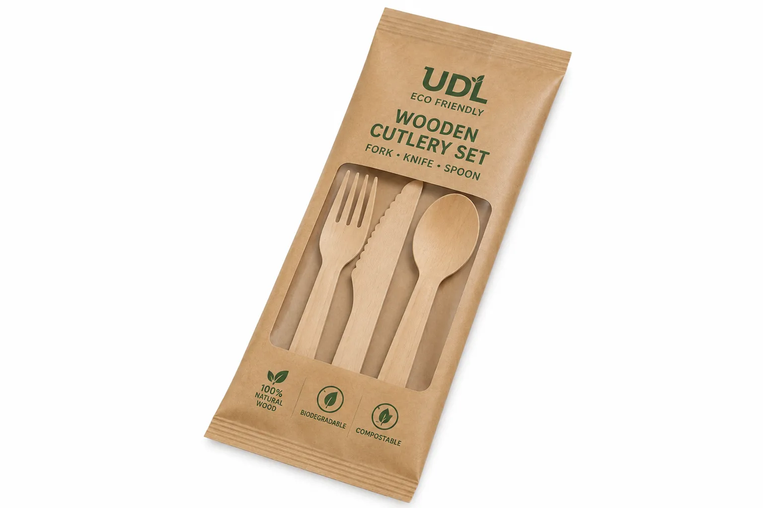 1x500 Wooden Cutlery Sets